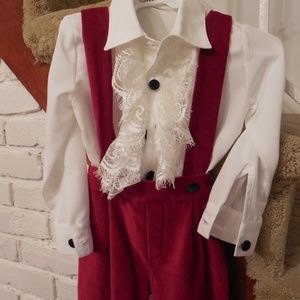 Itty Bitty Toes 2 yr Red Velour Outfit  & Shirt